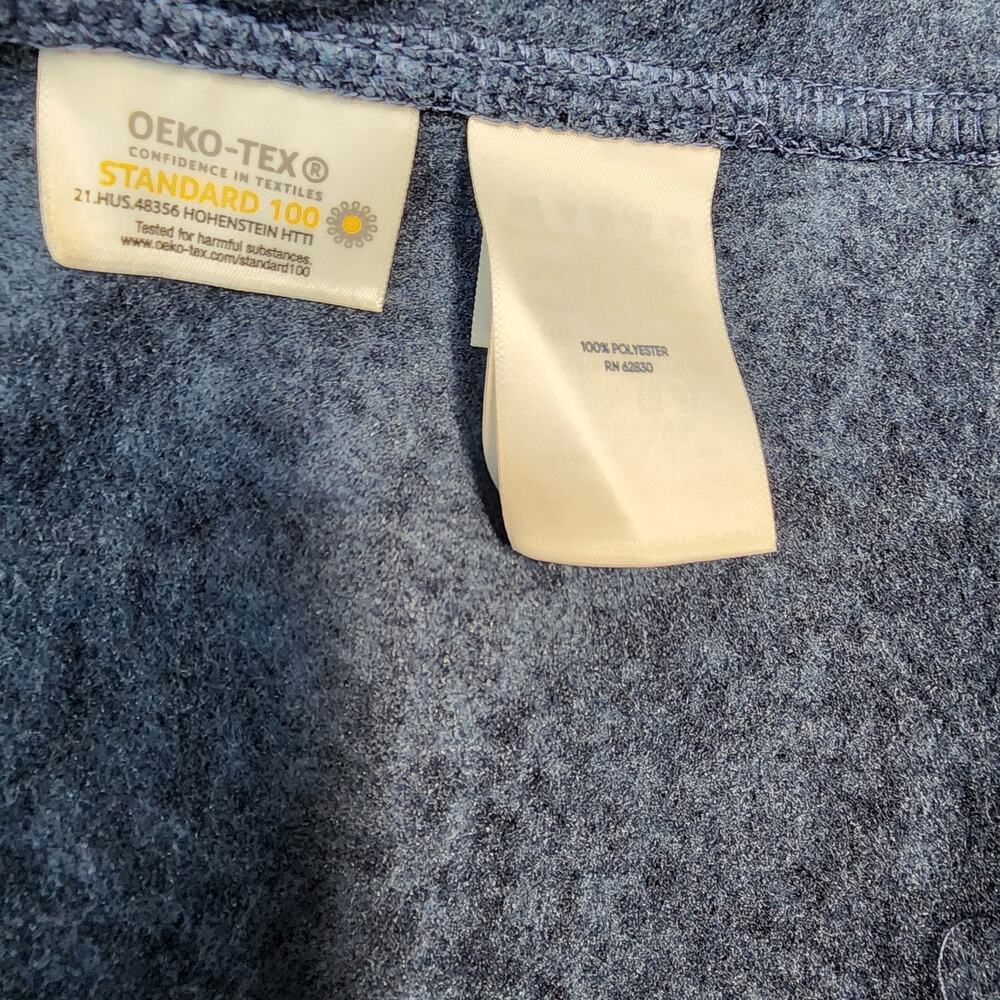 Lands' End Evening Blue Heather Sweater Fleece Asymmetrical Coat Size L NWT - Picture 6 of 7